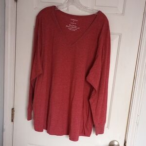 Torrid Classic Fit Red V-Neck Top